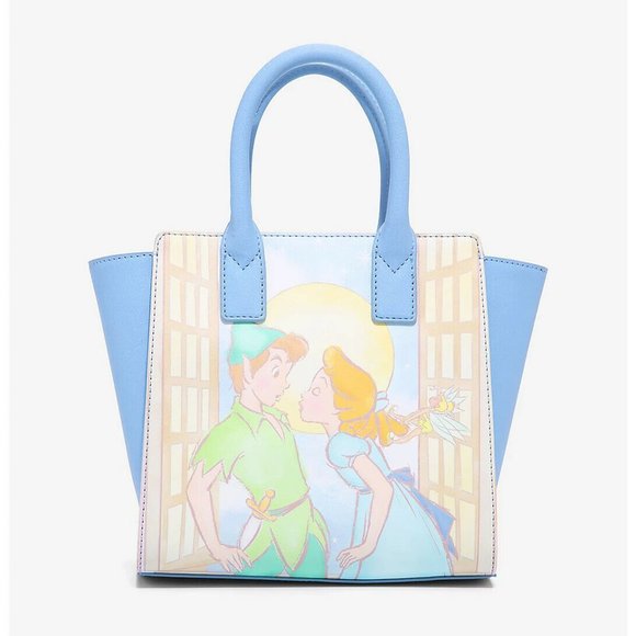 Loungefly Disney Peter Pan Satchel Peter Wendy Kiss Characters Purse Handbag - Picture 2 of 4